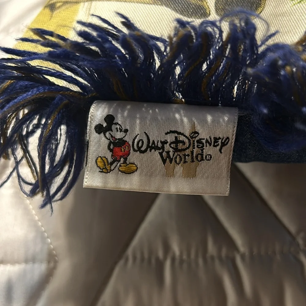 Greeting From Disney Pillow, Vintage Postcard Stamp Look